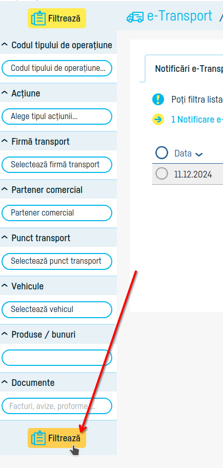 Cum transmiți notificarea e-Transport - pasul 12