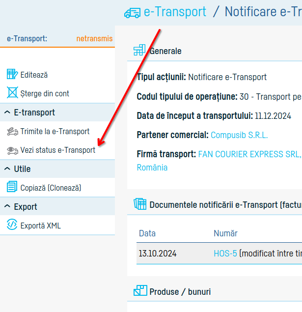 Cum transmiți notificarea e-Transport - pasul 14