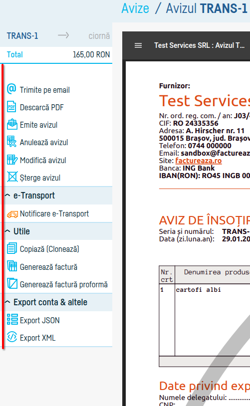 Cum adaug un aviz de însoțire a mărfii? - pasul 11