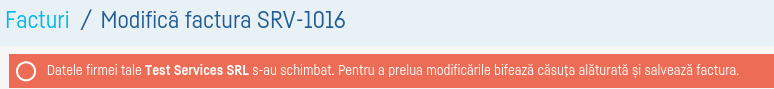 Cum pot schimba datele de pe o factură salvată? - pasul 1