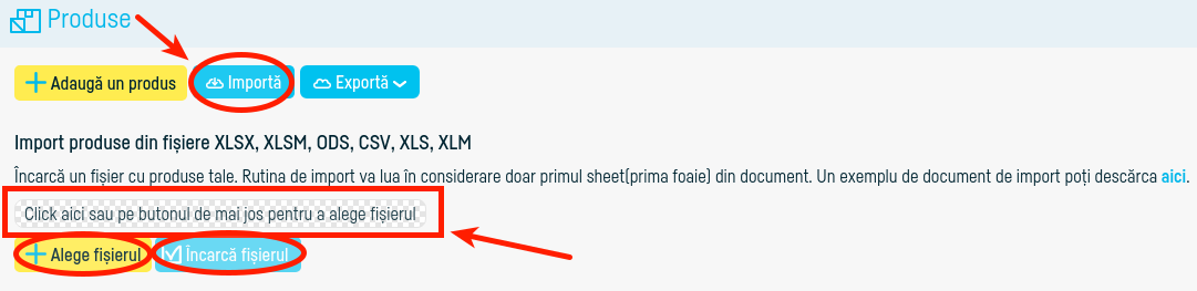 Cum import o listă de produse sau servicii? - pasul 3