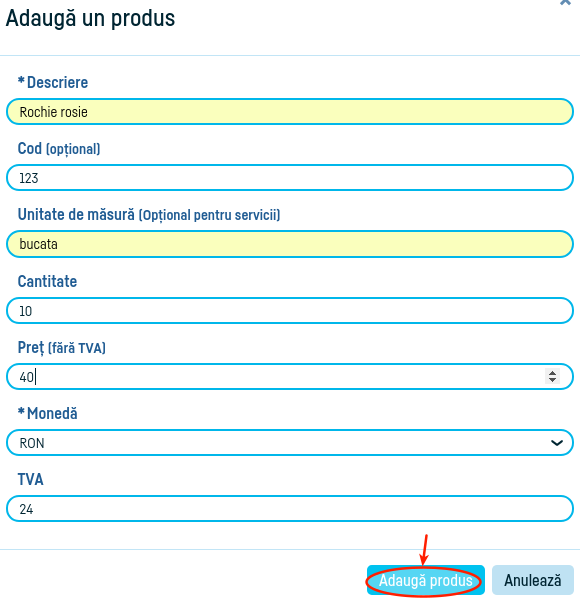 Cum introduc un produs / serviciu nou? - pasul 2