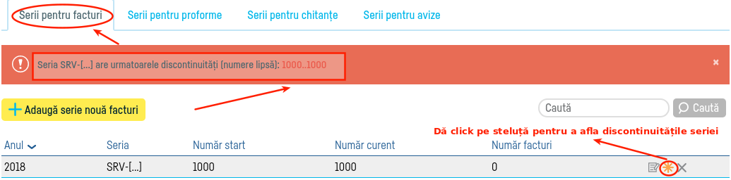 Discontinuităţi(găuri) în serii - pasul 1