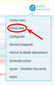 Actualizarea datelor firmei mele  în contract - pasul 1