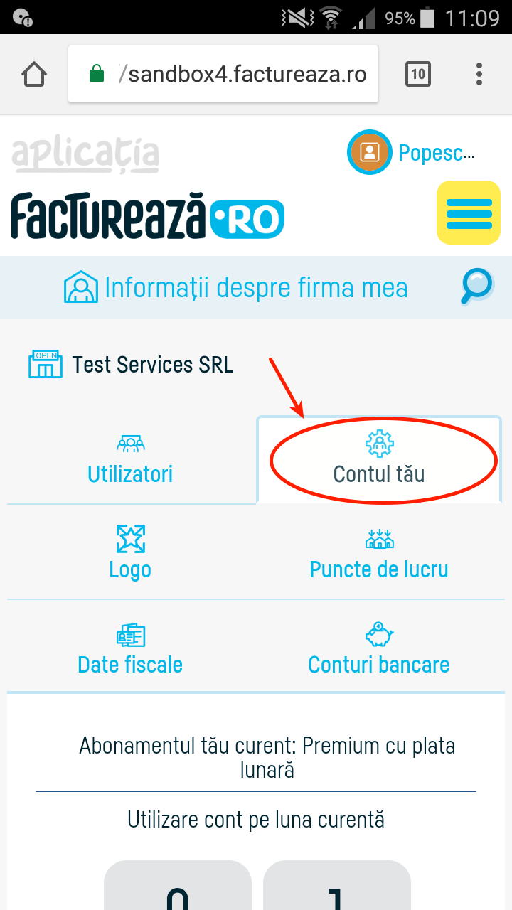 Actualizarea datelor firmei mele în contract - pasul 2