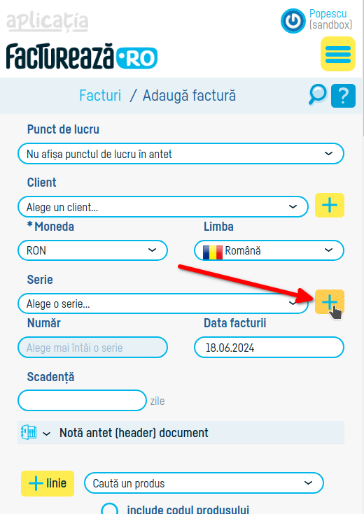 Cum adaug o factură? - pasul 2