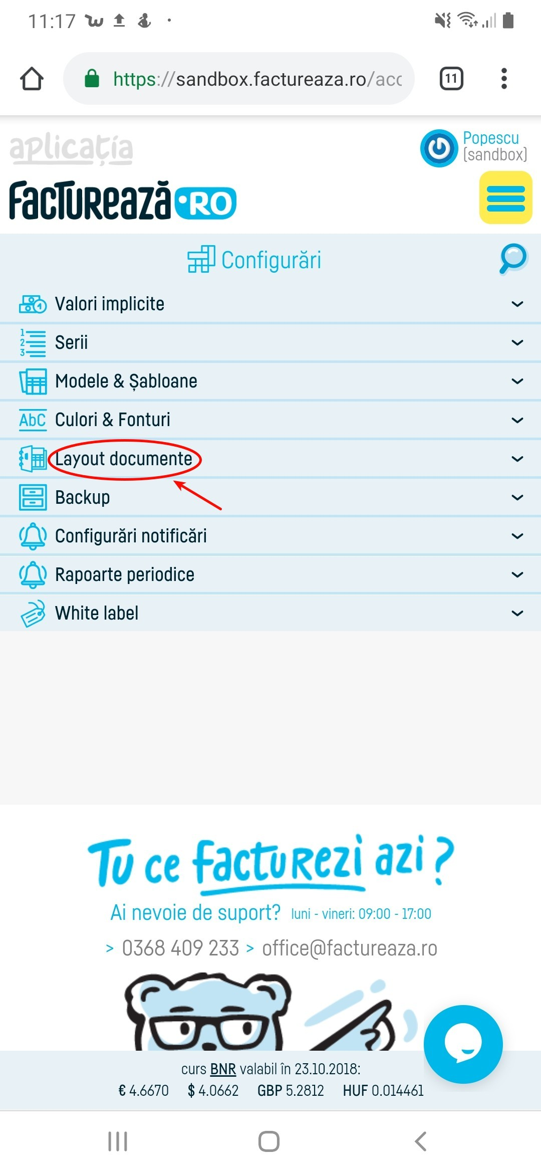 Setare layout documente - pasul 2