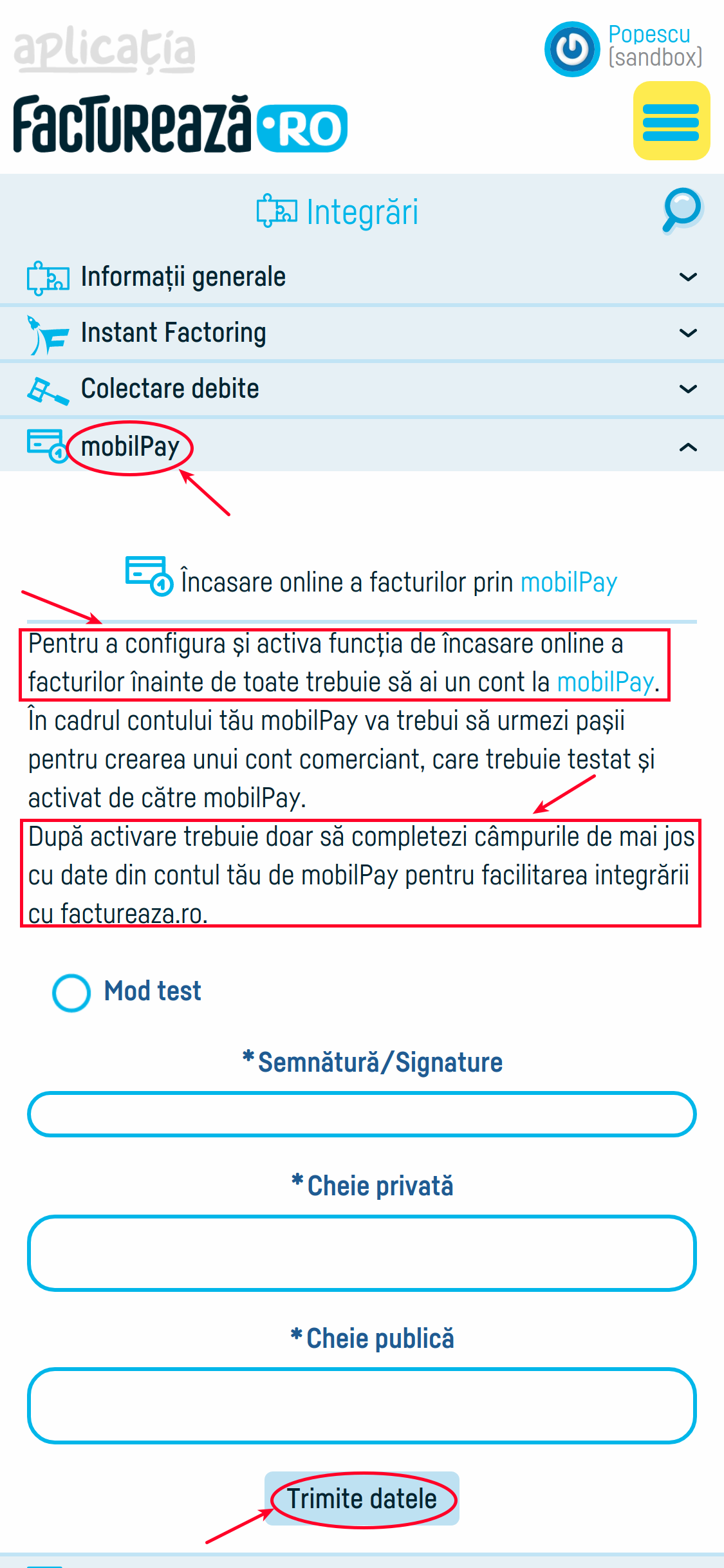 Integrarea cu Mobilpay - pasul 2