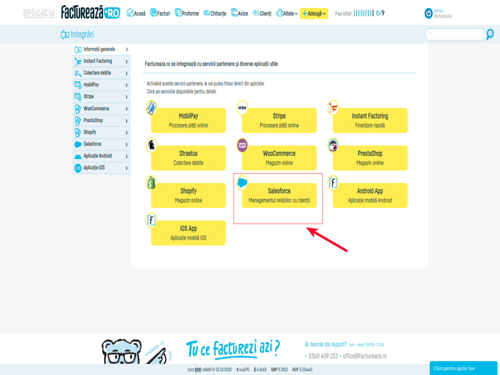 Instrucțiuni instalare modul Salesforce - pasul 5