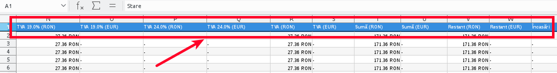 Instrucțiuni generare raport excel extins - pasul 3